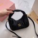 Black Sweet Simplicity Letter Zipper Bags