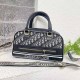 Black Vintage Letter Patchwork Zipper Bags