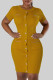Ginger Casual Solid Patchwork Pocket O Neck Sheath Dresses