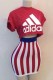 Red Casual Print Letter O Neck Short Sleeve Two Pieces