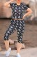 Black Casual Print Letter O Neck Short Sleeve Two Pieces