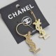 Gold Simplicity Letter Patchwork Rhinestone Earrings