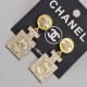Gold Street Letter Patchwork Rhinestone Earrings