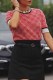 Red Casual Letter Patchwork O Neck T-Shirts
