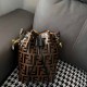 Dark Brown Casual Street Letter Draw String Bags