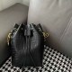 Black Casual Street Letter Draw String Bags