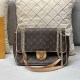 Coffee Vintage Elegant Letter Patchwork Chains Bags