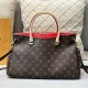 Red Vintage Elegant Letter Patchwork Zipper Bags