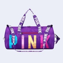 Dark Purple Casual Simplicity Letter Zipper Bags