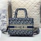 Blue Vintage Elegant Letter Patchwork Bags
