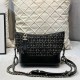 Black Casual Simplicity Solid Chains Zipper Bags