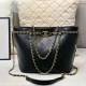 Black Casual Simplicity Solid Chains Bags