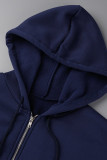 Khaki Fashion Casual Solid Patchwork Zipper Hooded Collar Outerwear
