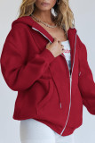 White Fashion Casual Solid Patchwork Zipper Hooded Collar Outerwear