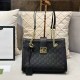 Black Street Elegant Letter Patchwork Bags