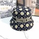Blue Casual Street Striped Letter Hat