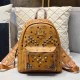 Brown Casual Street Letter Rivets Zipper Bags