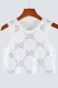 White Casual Street Letter Patchwork O Neck Tops
