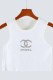 White Casual Street Letter Patchwork O Neck Tops