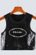 Black Casual Street Letter Patchwork O Neck Tops