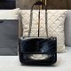 Black Casual Simplicity Letter Solid Chains Bags