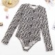 White Sportswear Vacation Letter Patchwork Swimwears