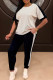 Khaki Casual Patchwork Pocket O Neck Half Sleeve Two Pieces