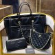 Black Casual Simplicity Letter Patchwork Chains Zipper Bags
