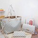White Casual Simplicity Plaid Patchwork Bags