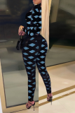 Red Sexy Solid Mesh Zipper Collar Skinny Jumpsuits