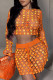 Orange Sexy Sequins Patchwork Swimwears Cover Up(Two Pieces)