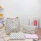 White Casual Simplicity Plaid Draw String Chains Zipper Bags