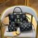 Black Casual Simplicity Letter Patchwork Bags