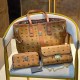 Brown Casual Street Letter Patchwork Chains Zipper Bags