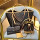 Coffee Casual Elegant Letter Patchwork Draw String Bags