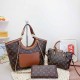 Coffee Casual Simplicity Letter Patchwork Chains Zipper Bags
