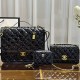 Black Casual Simplicity Letter Patchwork Chains Bags