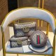 Deep Coffee Casual Street Letter Patchwork Chains Zipper Bags