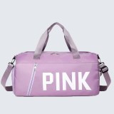 Pink Casual Simplicity Letter Zipper Bags