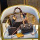 Coffee Vintage Elegant Letter Patchwork Zipper Bags