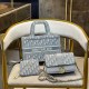 Grey Vintage Elegant Letter Patchwork Chains Zipper Bags