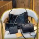 Black Casual Simplicity Letter Patchwork Zipper Bags