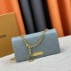 Baby Blue Casual Simplicity Letter Chains Bags