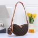 Brown Casual Street Letter Patchwork Zipper Bags