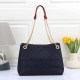 Navy Blue Casual Simplicity Plaid Patchwork Chains Bags