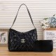 Black Casual Simplicity Letter Zipper Bags