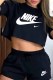 Black And White Casual Print Letter O Neck Short Sleeve Two Pieces
