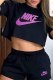 Black Purple Casual Print Letter O Neck Short Sleeve Two Pieces