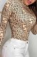 Khaki Sexy Letter Patchwork Swimwears