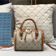 Brown Casual Street Letter Patchwork Zipper Bags